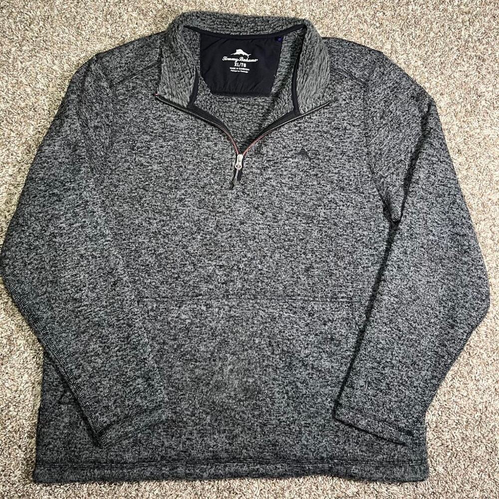 Gray heathered quarter zip sweatshirt